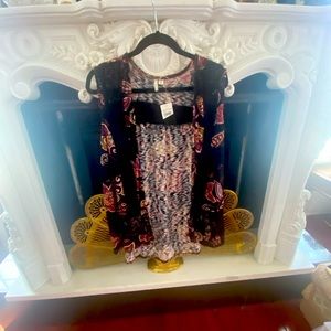 Lace and patterned cardigan